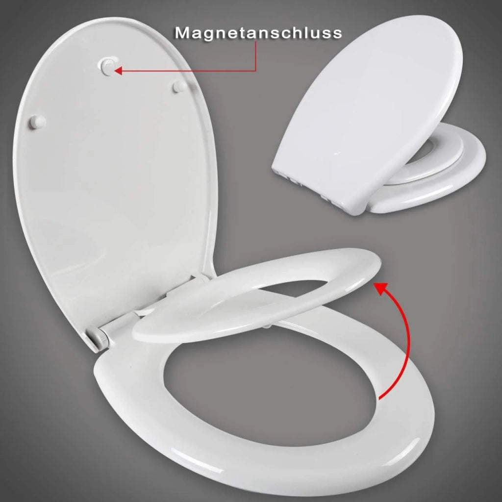 Sedile WC sedile WC per bambini sedile WC per famiglie con meccanismo di chiusura ammortizzata bianco 19_0000680
