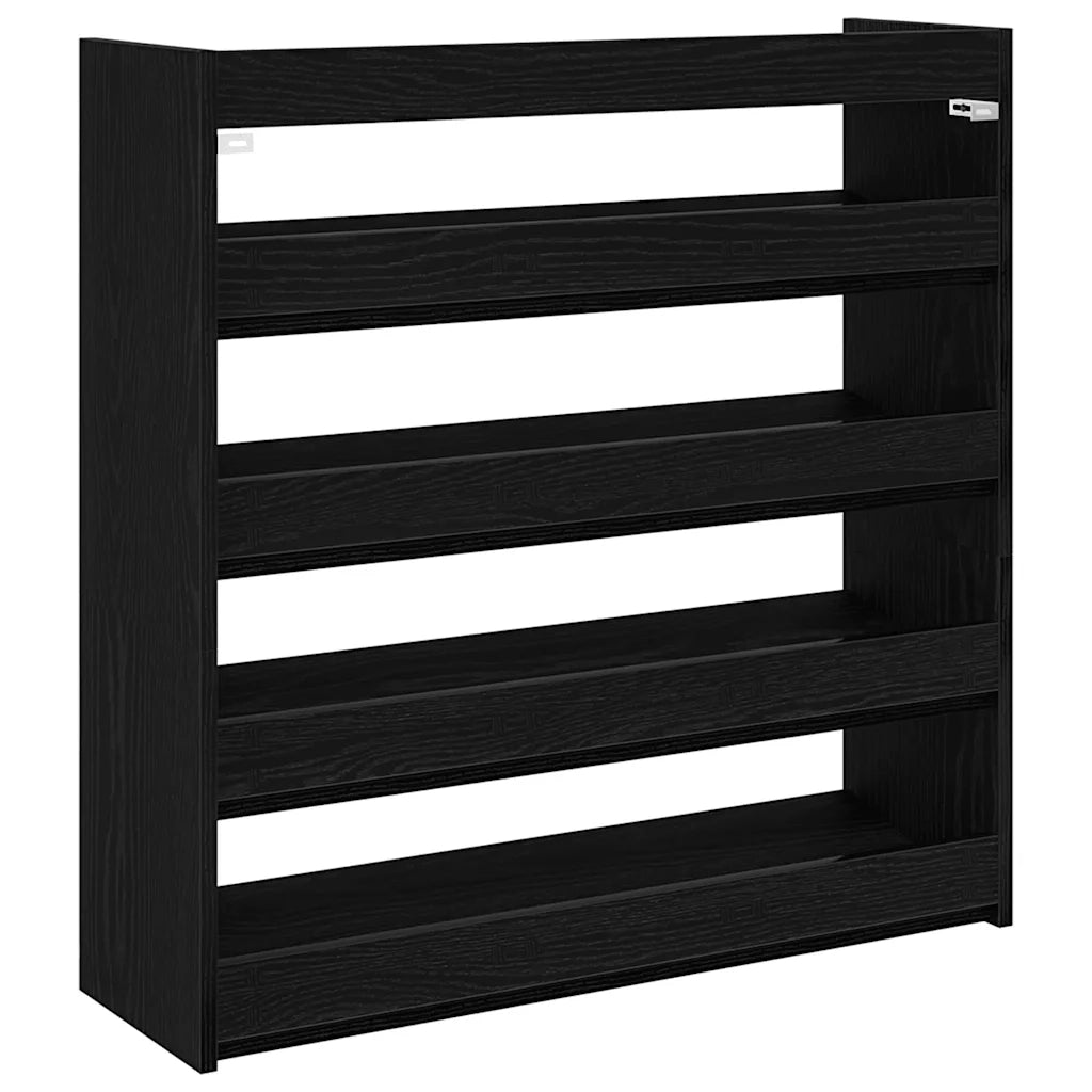 Scarpiera Nera 80x25x81 cm in Legno Multistrato 859906