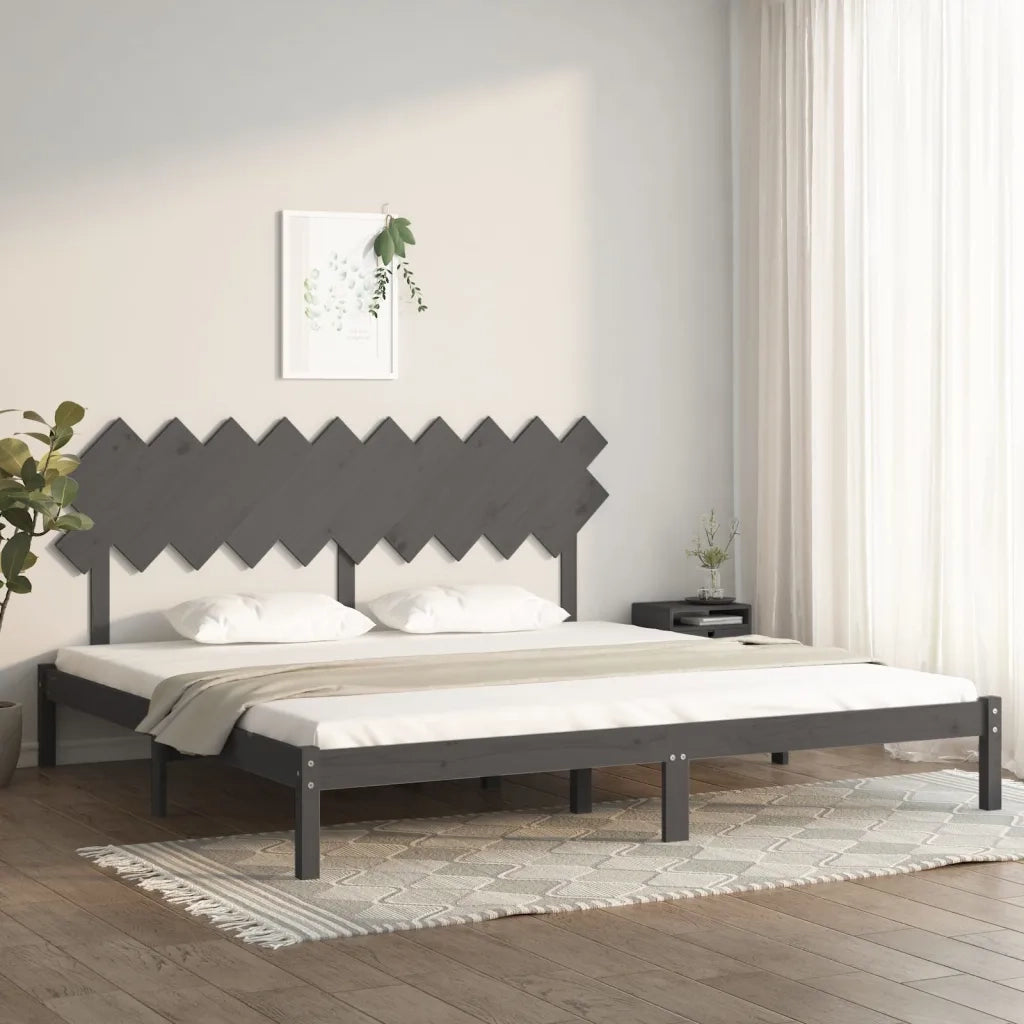 Giroletto-Struttura Letto Grigio 200x200 cm in Legno Massello