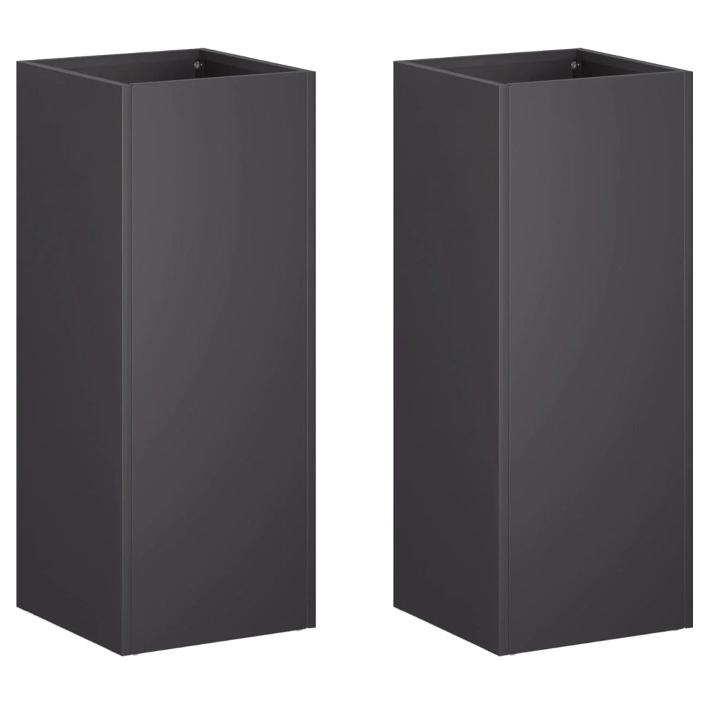 Vaso da giardino 2 pz Nero 20 x 20 x 40 cm 8005289
