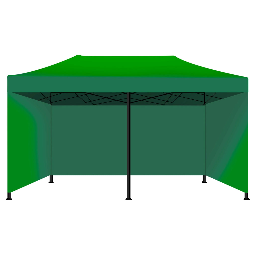 Taman Tenda / Gazebo Per Giardino 3X6 Impermeabile Tendone Pieghevole Per Fiere E Mercati Con Teli Laterali Colore Verde