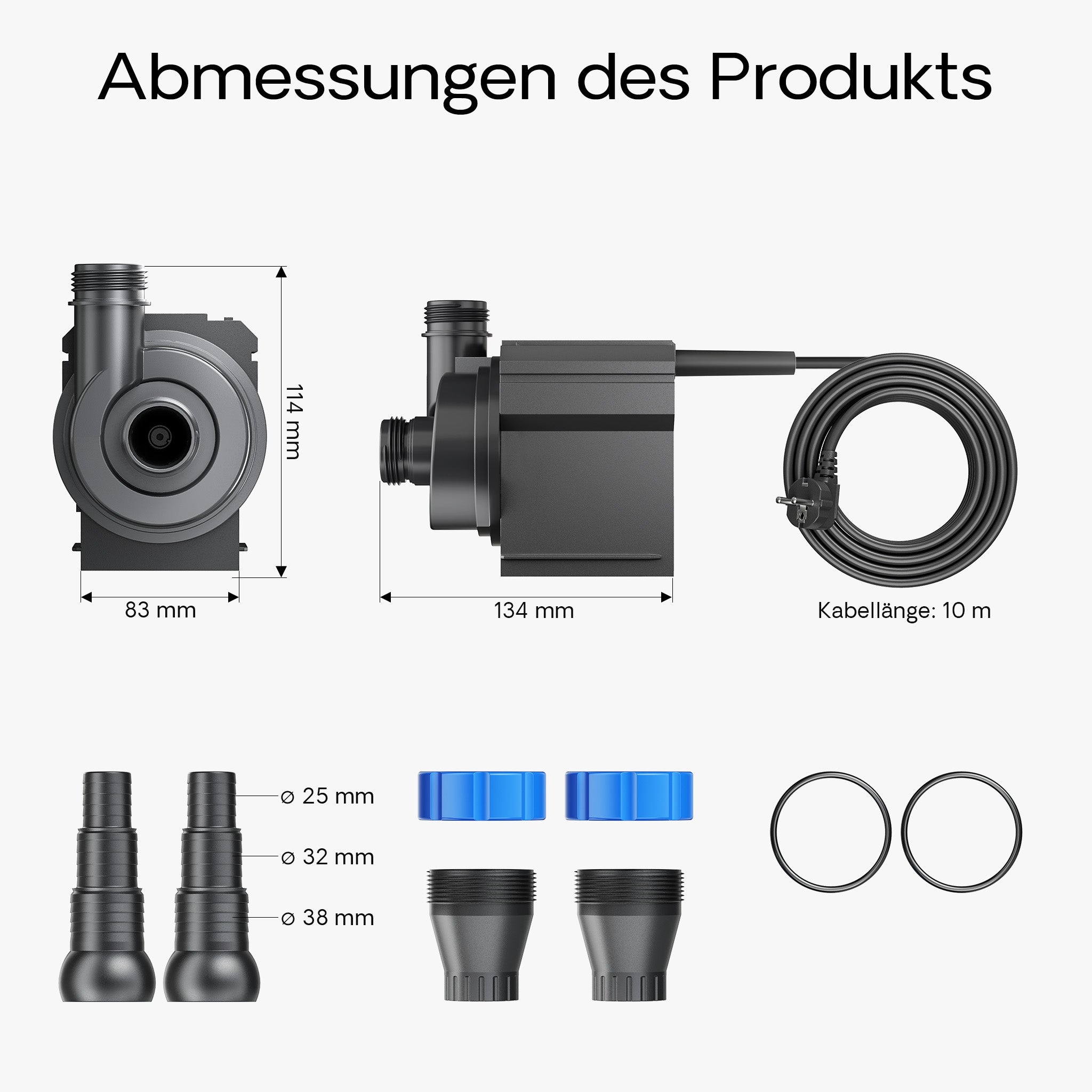 CTM-8000 Pompa da laghetto 8000l/h 70W per circolazione filtrazione acqua
