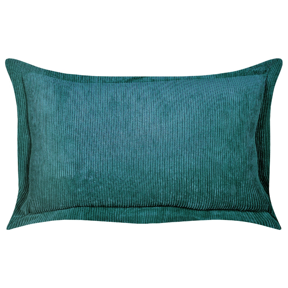 Set di 2 cuscini decorativi in velluto a coste verde petrolio 47 x 27 cm stile moderno tradizionale