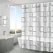 Douchegordino antisfegmante impermeabile, 180 x 200 cm, lavabile, poliestere antibatterico, tenda doccia con 12 anelli di fissaggio, tenda doccia trasparente (bianca)