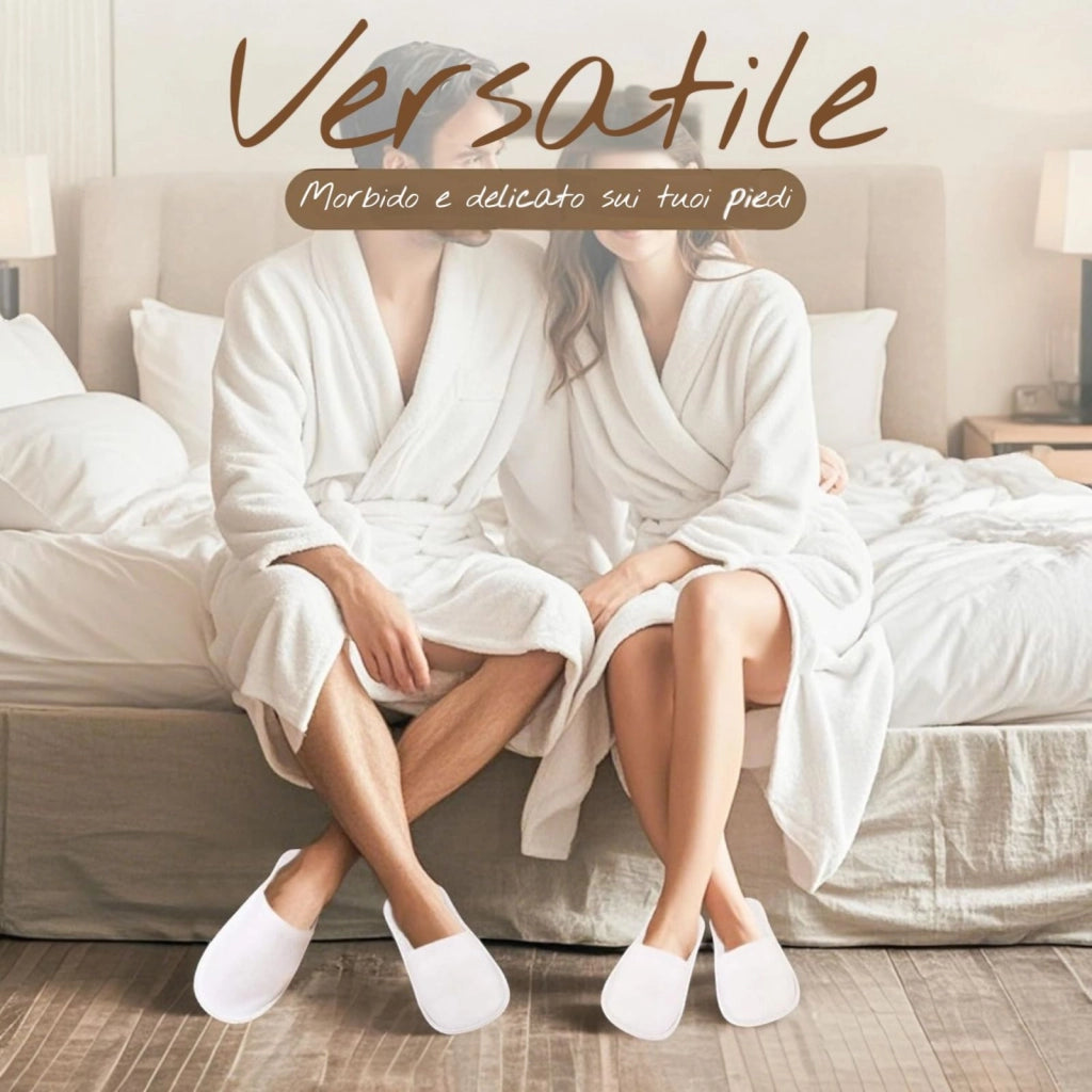 2 Paia Pantofole Monouso Hotel Taglia Unica Antiscivolo da Viaggio Spa