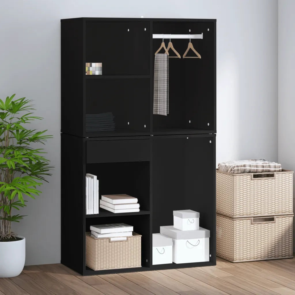 Armadietto per Cosmetici Nero 80x40x65 cm in Legno Multistrato 808847