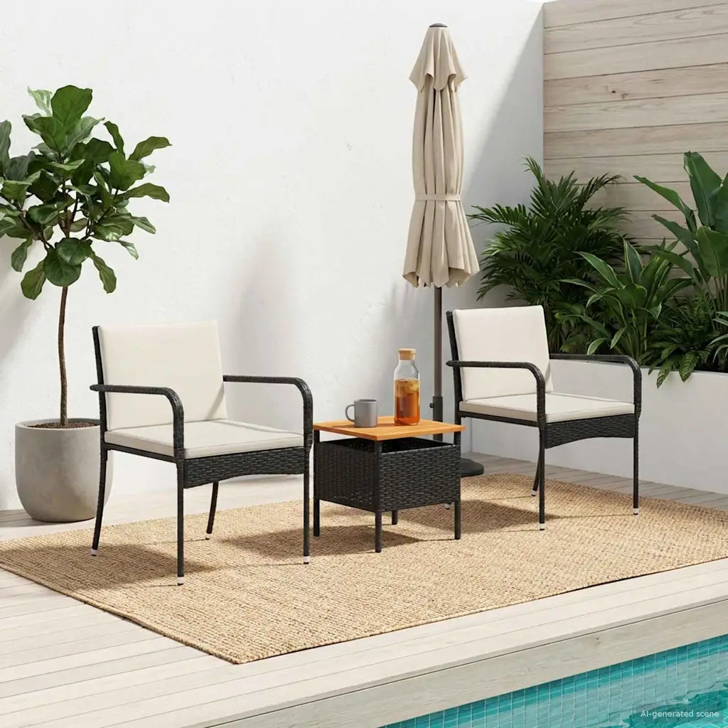 Set da giardino Nero polyrattan 42025108