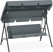 Dondolo da giardino a 3 posti, con rivestimento regolabile sul tetto, panca a dondolo da giardino, altalena sospesa, portata fino a 200 kg, 193 x 110 x 152 cm, antracite