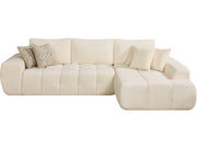 Divano angolare destro "Sidonie" in tessuto a bolle - 4 posti - Beige