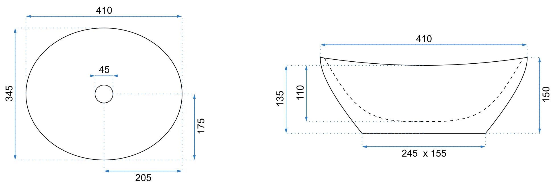 Lavabo Da Appoggio Rea Sofia In Black Gold