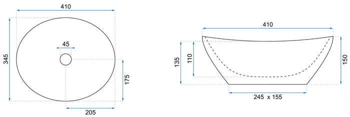 Lavabo Da Appoggio Rea Sofia In Black Gold