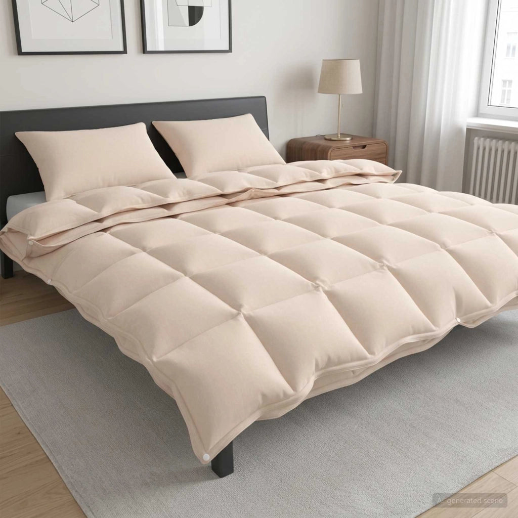 Set di Piumoni 2 pz 260 x 240 cm Kapok e Poliestere Beige 3432077