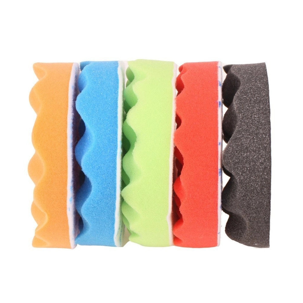 Trade Shop - Kit Di 6 Spugne Disco Velcro Lucidante Con Adattatore Per Lucidatura Auto 3 5 6" -    -diametro 3"   -