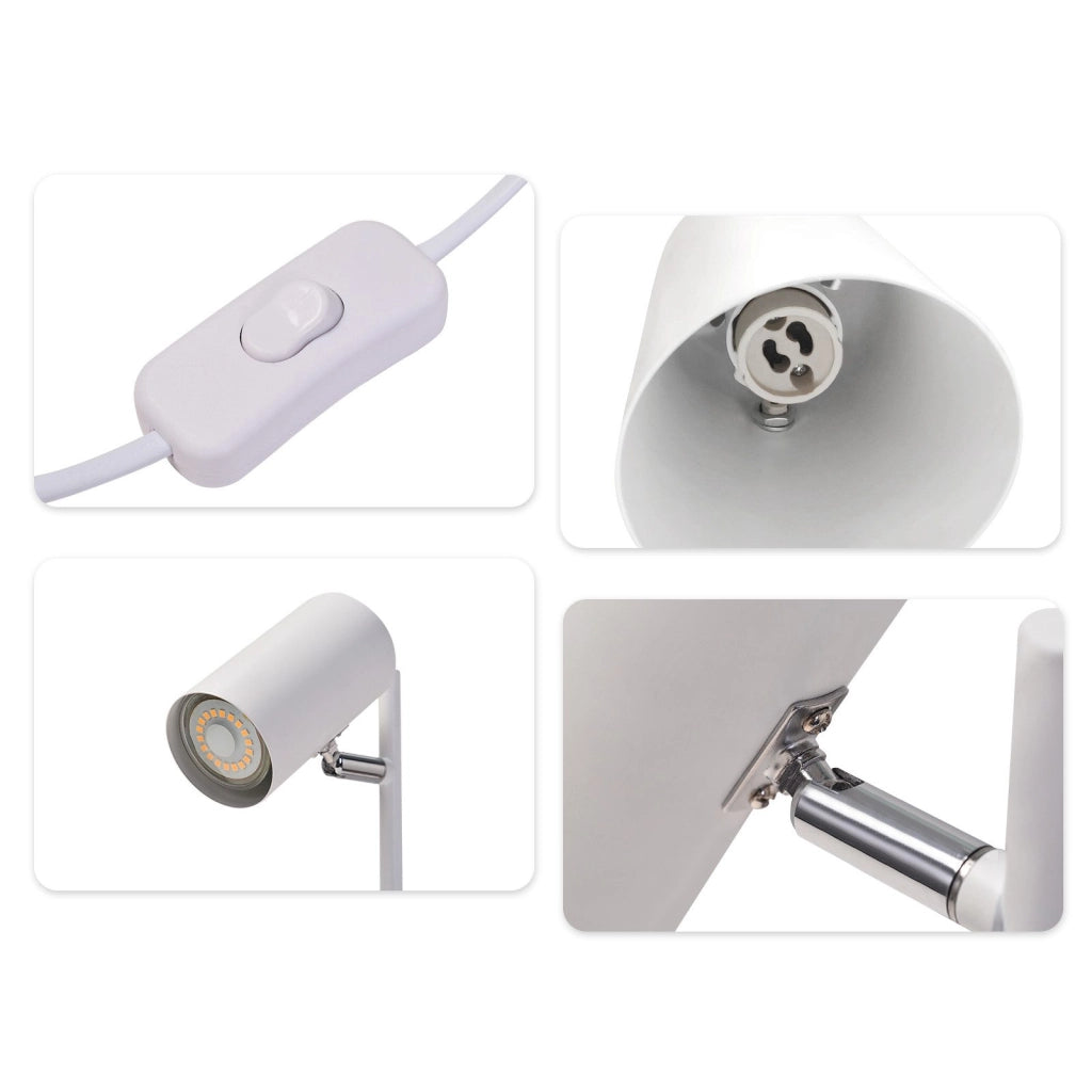 ZMH Lampada da tavolo metallo girevole 350° GU10 per soggiorno scrivania
