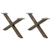 Set di 2 gambe per tavolino a forma di X 70 x 31 cm stabili e regolabili design moderno acciaio naturale 02_0057162