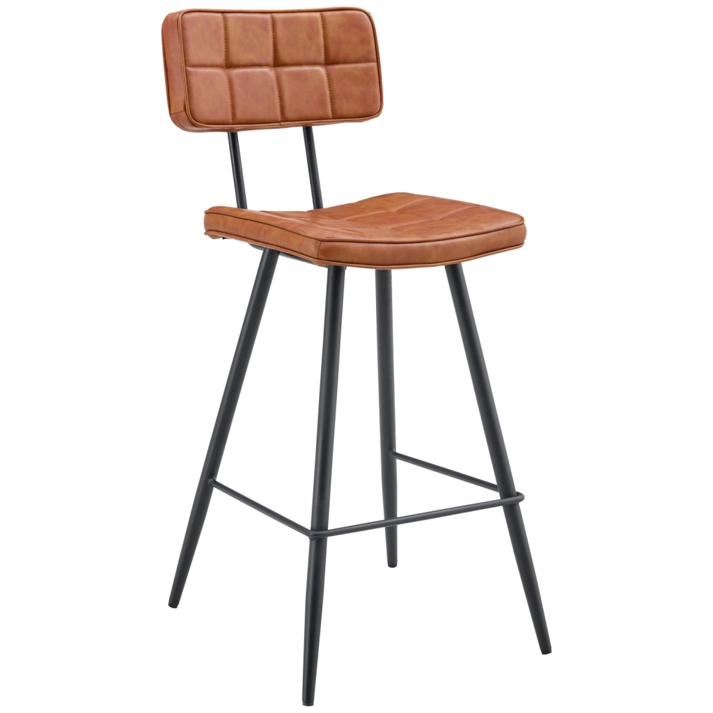 Set di 2 sgabelli da bar FERNAND in similpelle cognac