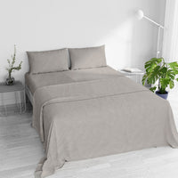 Set Lenzuola Matrimoniale Sopra Sotto e 2 Federe Linea Water Washed Sabbia