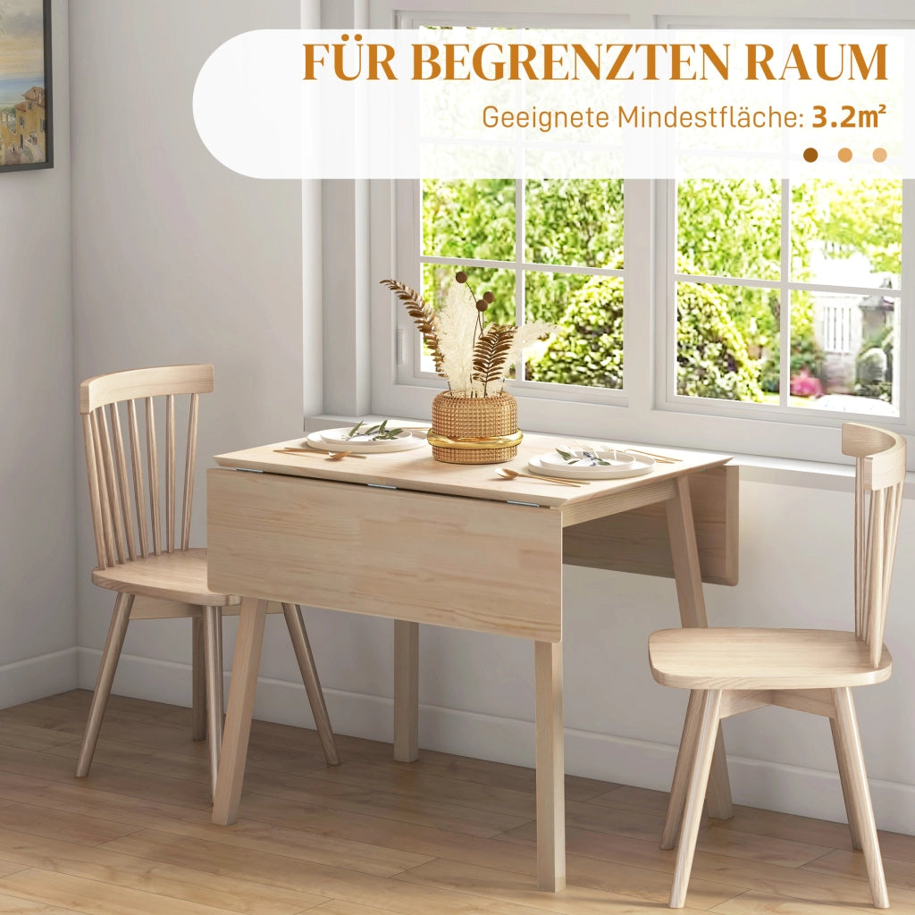 Tavolo da pranzo - pieghevole per 2-4 persone - 110x86x75 cm - legno naturale - ideale per spazi piccoli