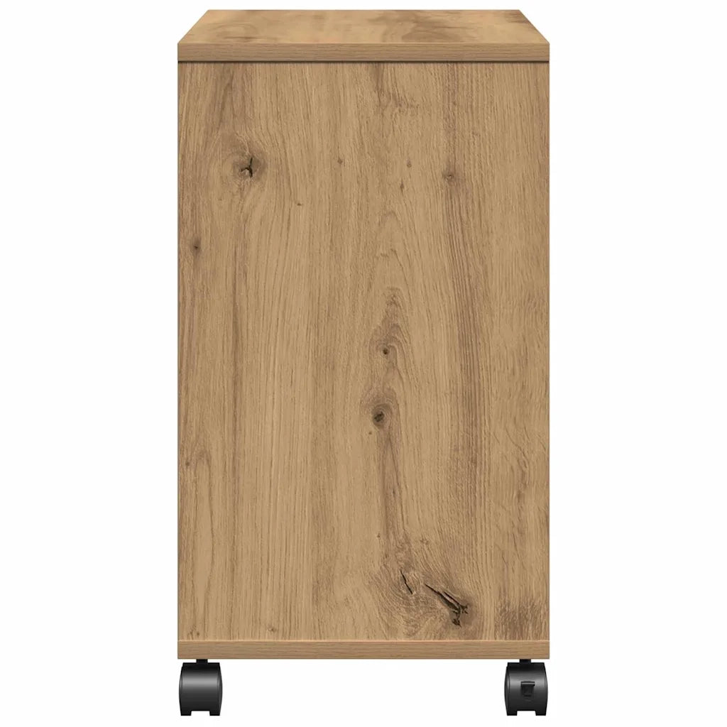 Tavolo da Finestra con ruota rovere artigianale 50 x 30 x 55 cm