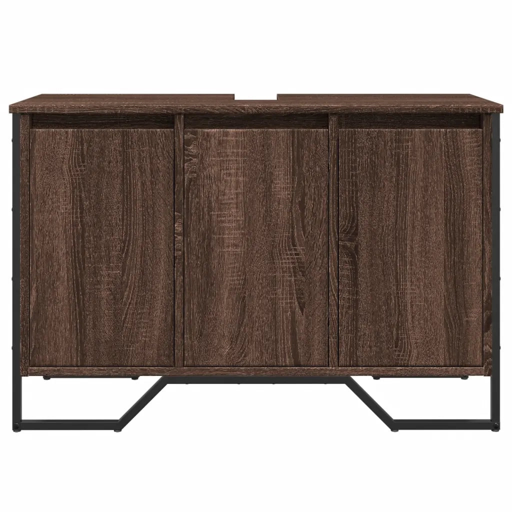 Mobile Lavabo Bagno Rovere Marrone 91x35x60cm in Truciolato
