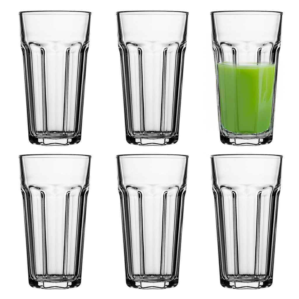 Set di 6 bicchieri KADAX da 635 ml per succhi di frutta, alti e spessi.