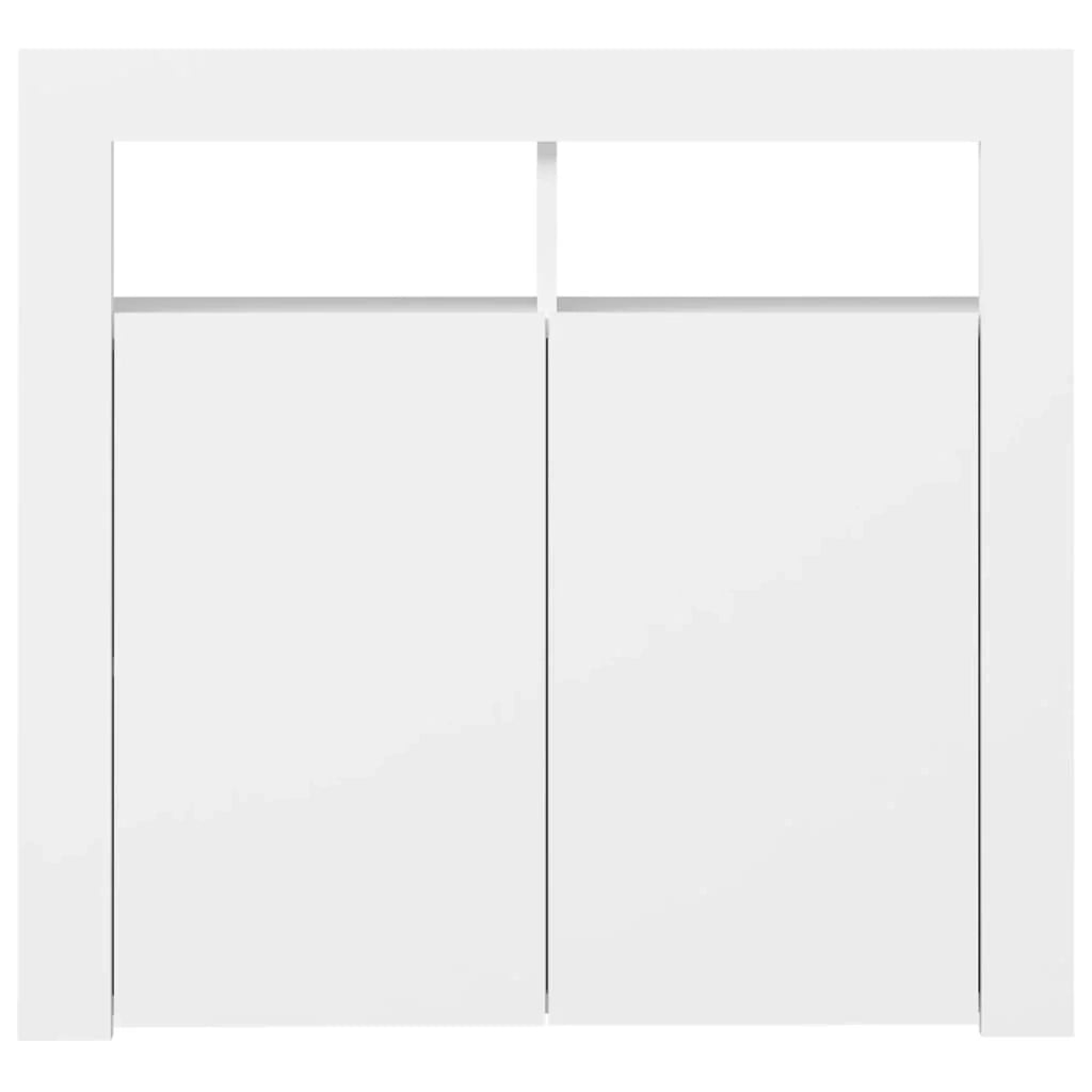 Buffet credenza cassettiera mobiletto mobile contenitore organizer per cucina soggiorno salotto con luci LED 80 x 35 x 75 cm bianco 02_0029858
