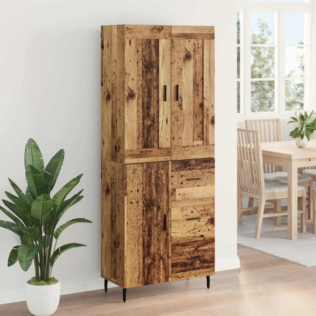 Credenza con cassetto 2 pz | Madia | Buffet da pranzo | Armadio da pranzo Legno vecchio Legno multistrato