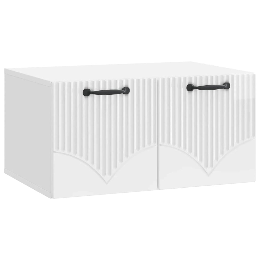 Mobile Porta TV da Muro Bianco Lucido 59,5 x 41 x 30 cm 899019