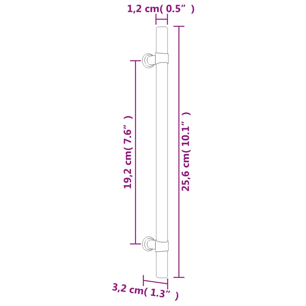 Maniglie per Mobili 20 pz Nere 192 mm in Acciaio Inox CFW4382831
