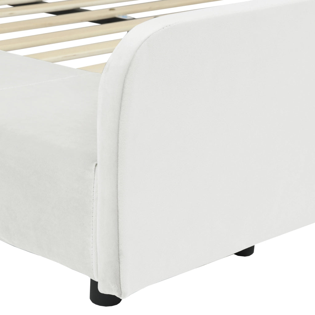 Letto singolo imbottito per bambini 90x200 cm con scrivania, sgabello e ripiano
