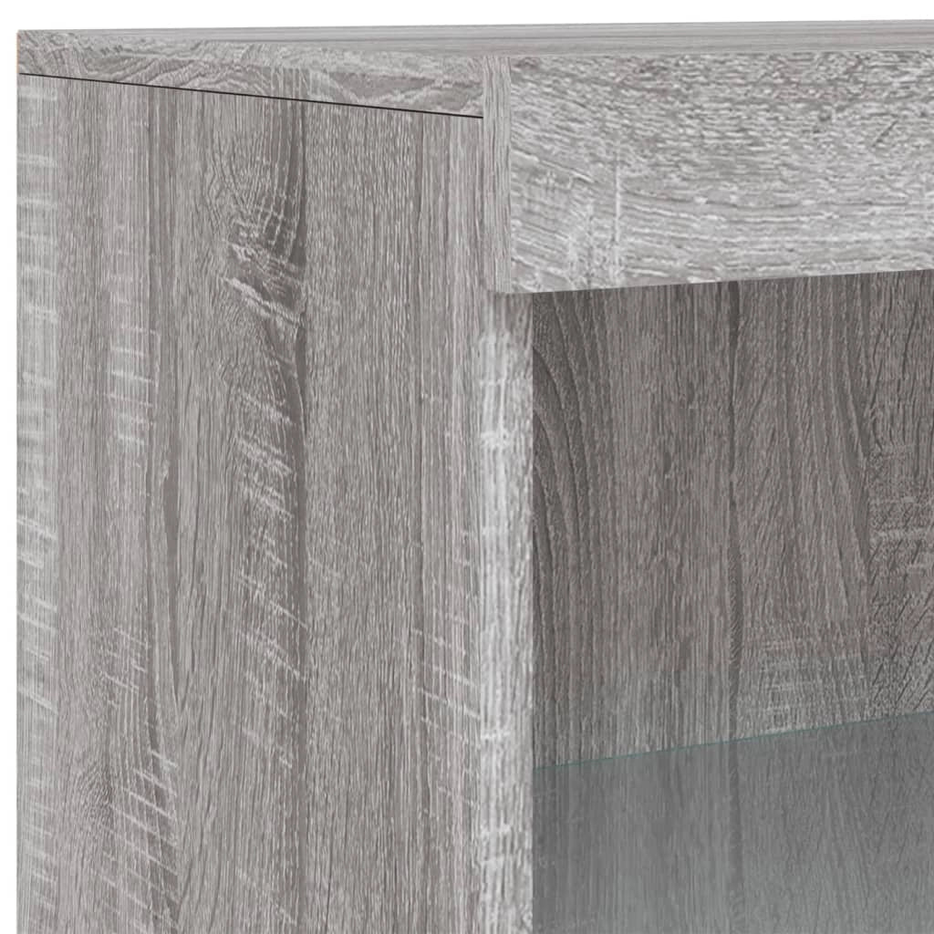 Buffet credenza cassettiera armadio mobile contenitore organizer per cucina soggiorno salotto con luci LED Sonoma 60,5 x 37 x 100 cm grigio 02_0030077