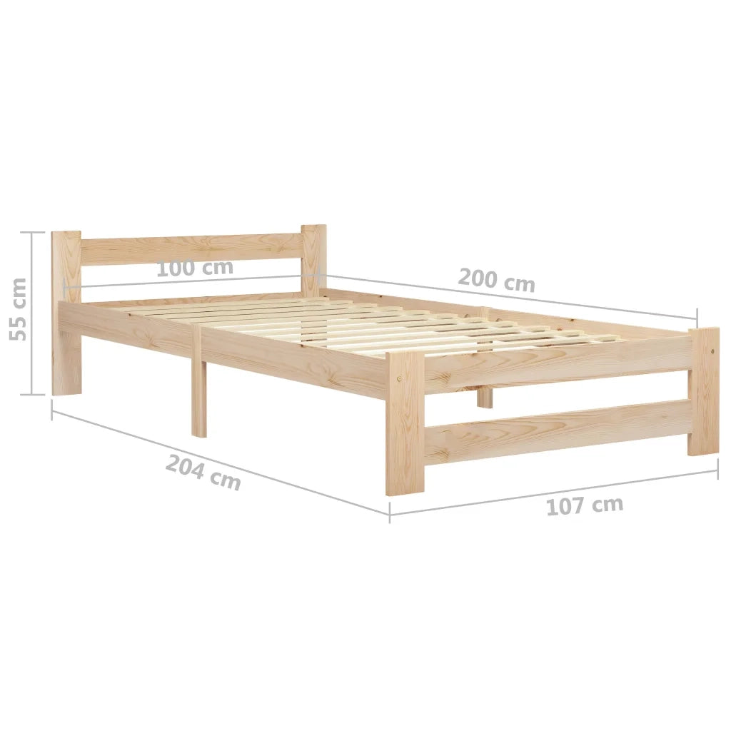 Giroletto senza Materasso 100x200 cm in Legno Massello di Pino 321992