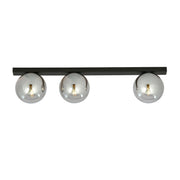Lampada a sospensione FIT in acciaio nero con diffusori in vetro grafite