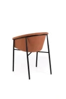 E-STYLO Sedia da pranzo in tessuto ruggine con gambe in metallo nero, 58cm X 56cm H. 79cm.