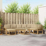 Set di divani da esterno 9 pz Bianco e Beige 3388087