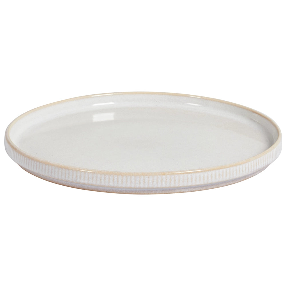 Set di 24 stoviglie di gres caolino bianco sporco fatto a mano con smalto reattivo Servizio per 8 persone Cucina Sala da pranzo