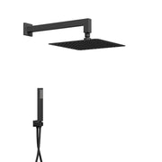 Kit doccia con soffione quadrato nero braccio presa acqua doccetta flessibile in pvc per il bagno *** confezione 1