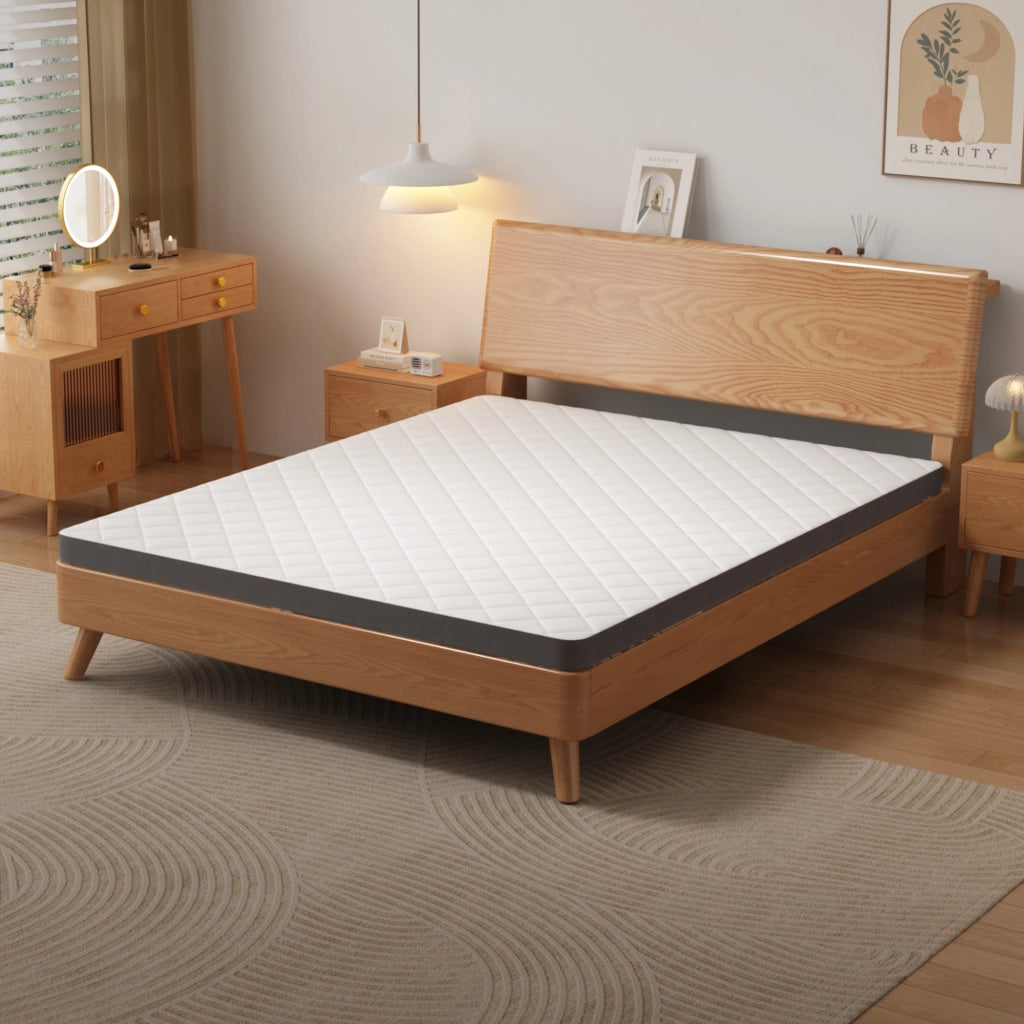 Materasso in schiuma H3 90 × 200 cm con taglio a 7 zone, certificato OEKO-TEX, bianco e grigio