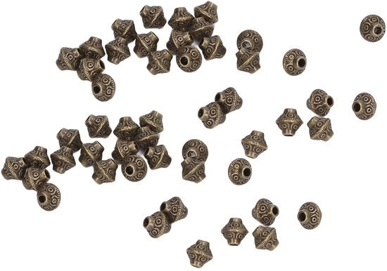 Spaziatori in Bronzo Tibetani - 100 pezzi - Rame - Decorativi per DIY - Collane a Spaziatura - Spaziatori Antichi - Accessori per Collane
