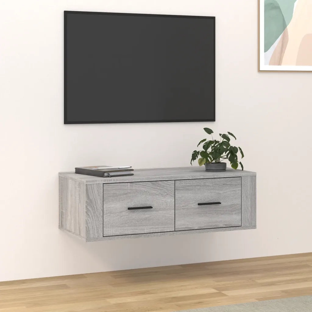 Mobile TV | Armadietto TV | Mobile Porta TV Pensile Grigio Sonoma 80x36x25cm in Legno Multistrato