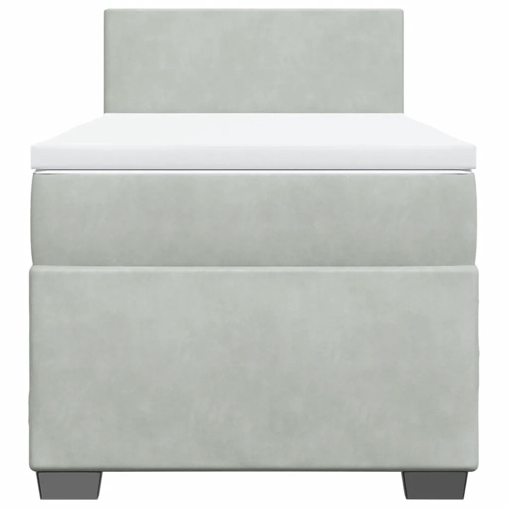Giroletto a Molle con Materasso Grigio Chiaro 100x200cm Velluto 3286228