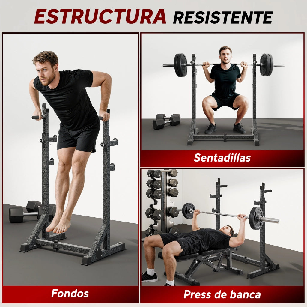 Supporto per Bilanciere Regolabile ¨C Xylo ¨C Acciaio Nero Carico 150kg
