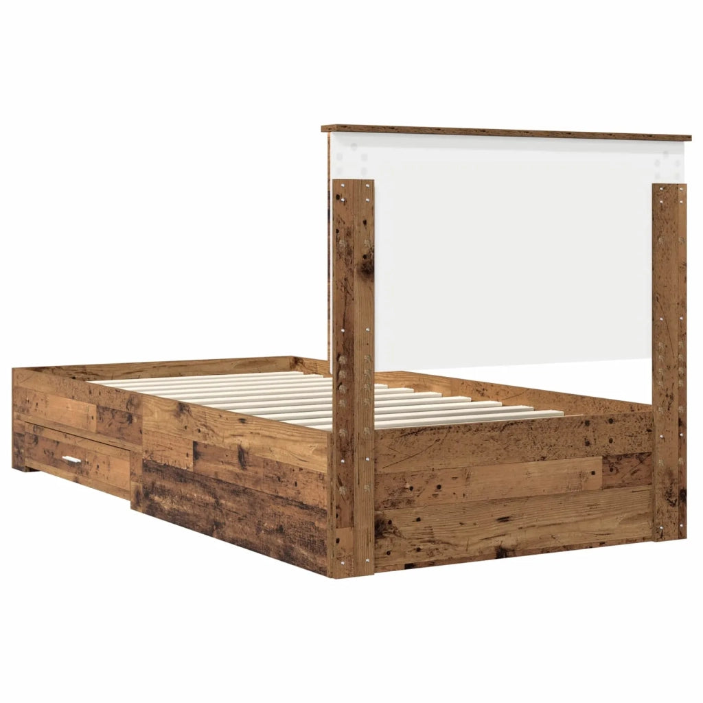 Struttura del letto con testiera Legno vecchio 100 x 200 cm 3411348