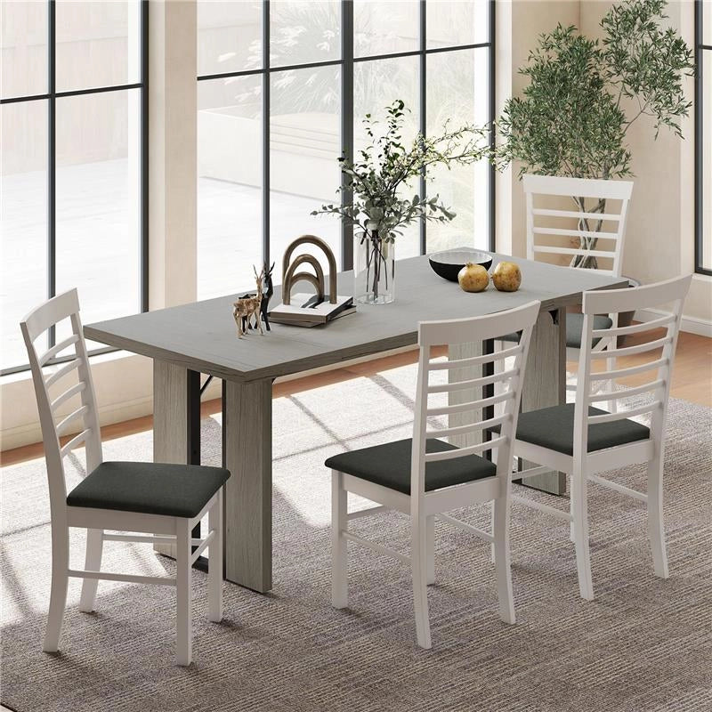 TAVOLO DA PRANZO IN STILE INDUSTRIALE PER 8 PERSONE MAX, IN LEGNO E ACCIAIO, 180X80X75 CM, GRIGIO