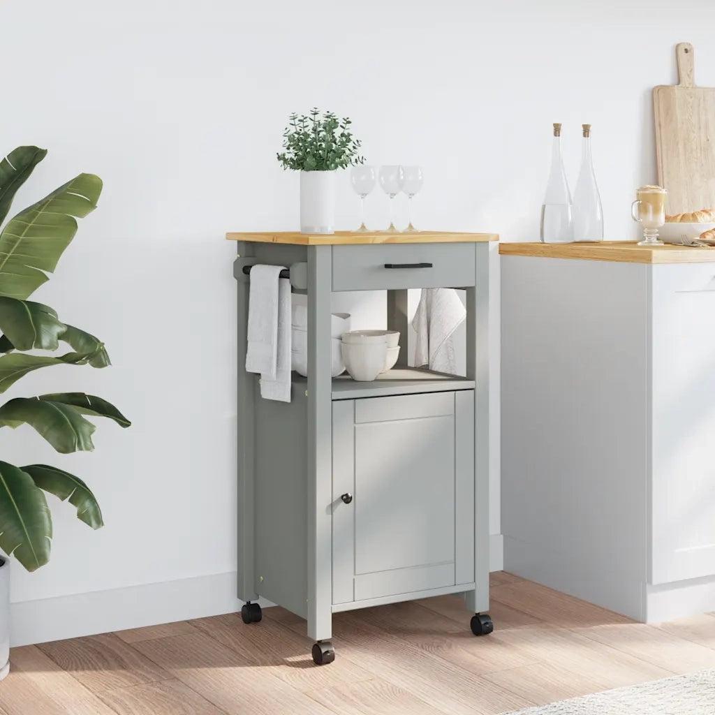 Carrello da Cucina MONZA 48x40x88,5 cm in Legno Massello di Pino 376089