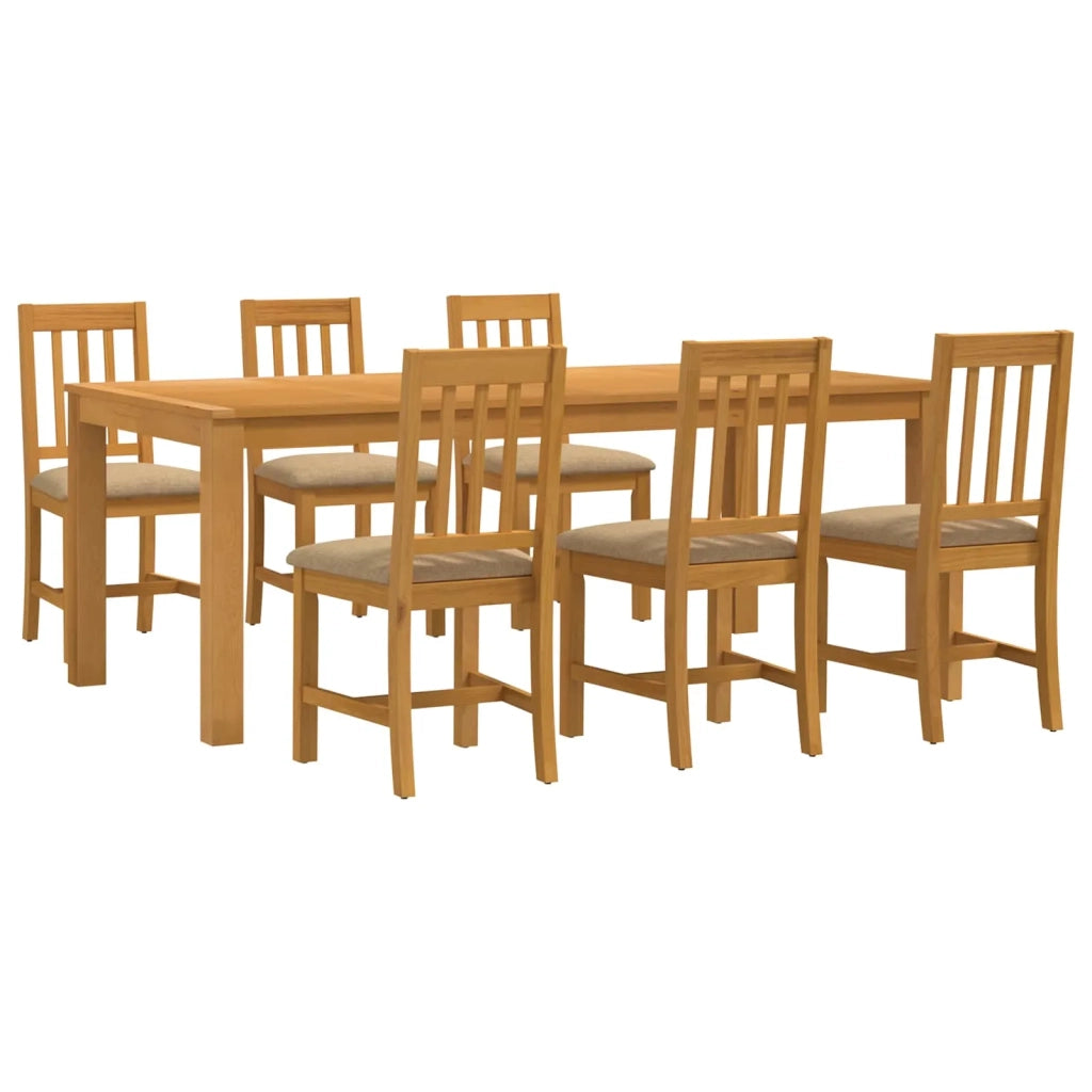 Set da pranzo 7 pz Beige Legno di Quercia Massello 3430384