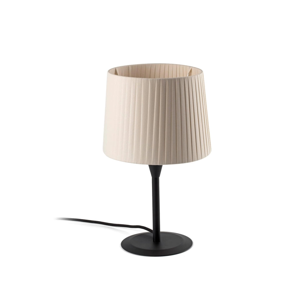Faro Barcelona 64317-35 - SAMBA S Mini lampada da tavolo nera/bordata beige