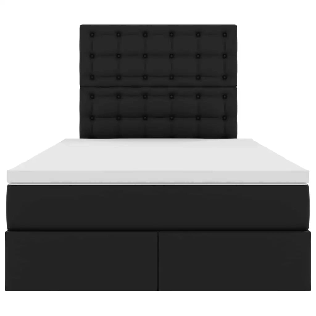 Letto con Contenitore Nero 120 x 190 cm Pelle Sintetica
