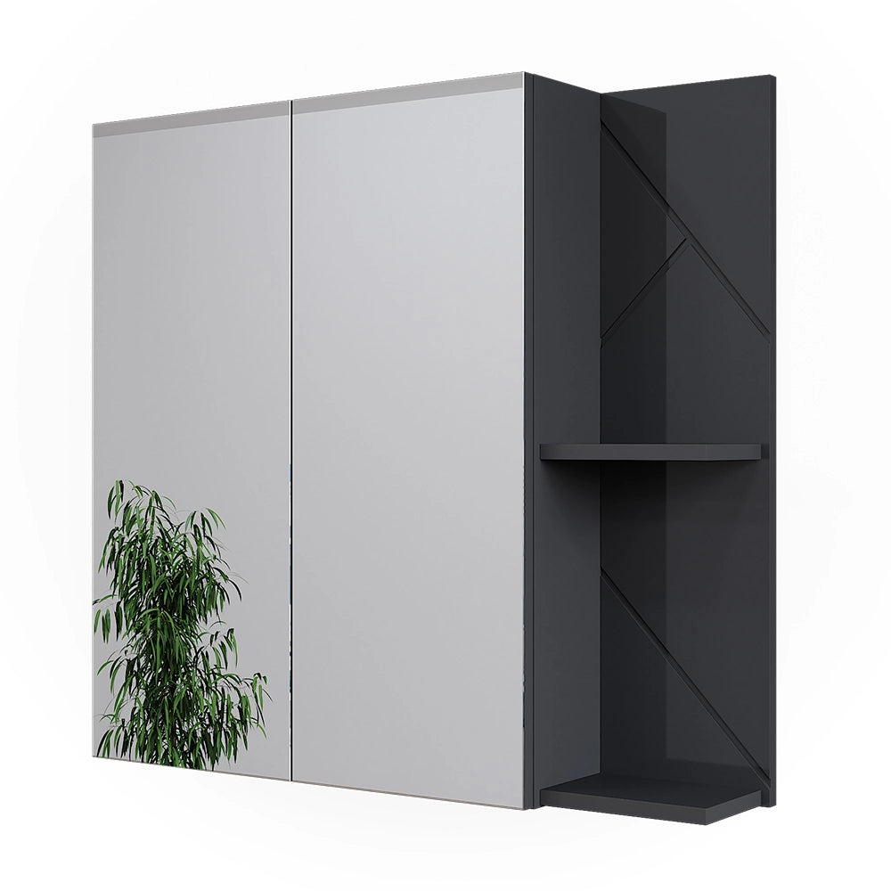 Vicco Mobile a specchio per il bagno Antracite lucido 80 x 75 cm