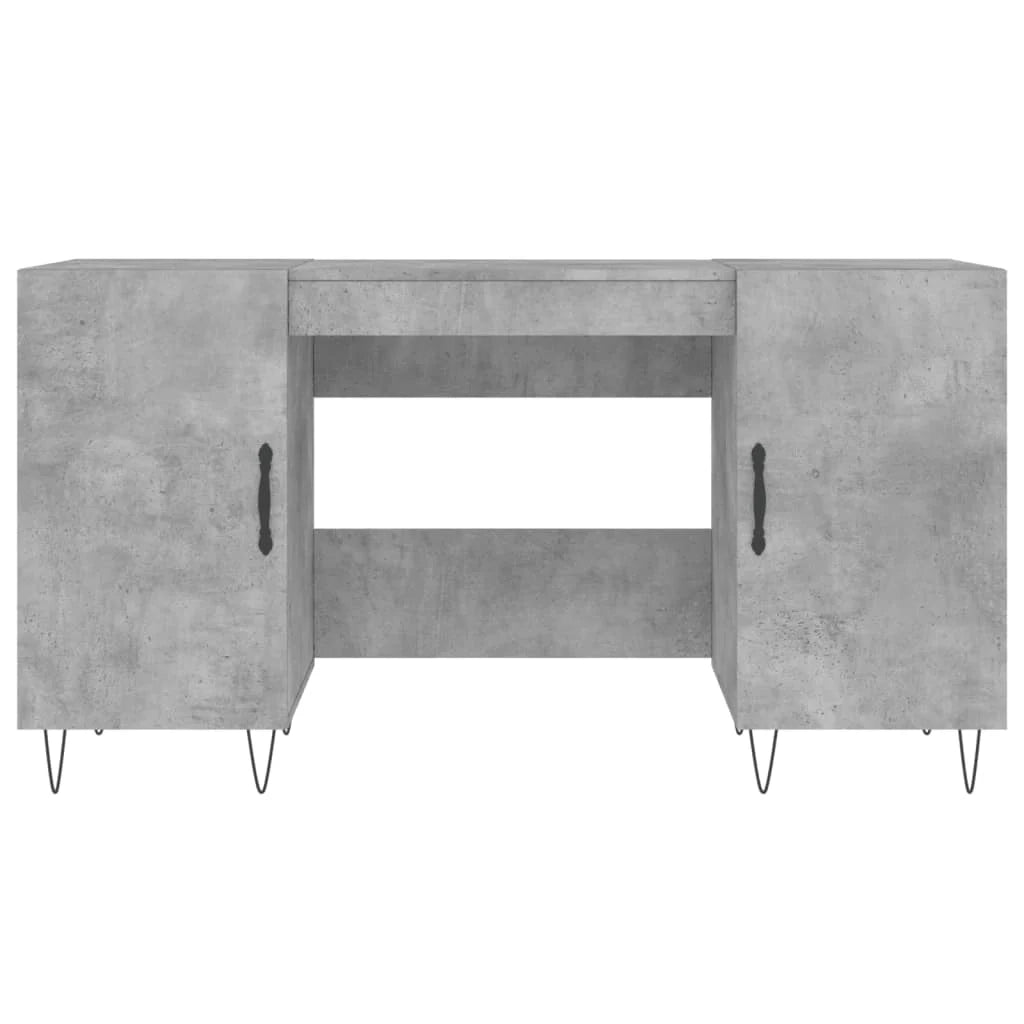 Scrivania tavolo postazione di lavoro mobile per computer studio 140 x 50 x 75 cm legno ingegnerizzato grigio 02_0023835